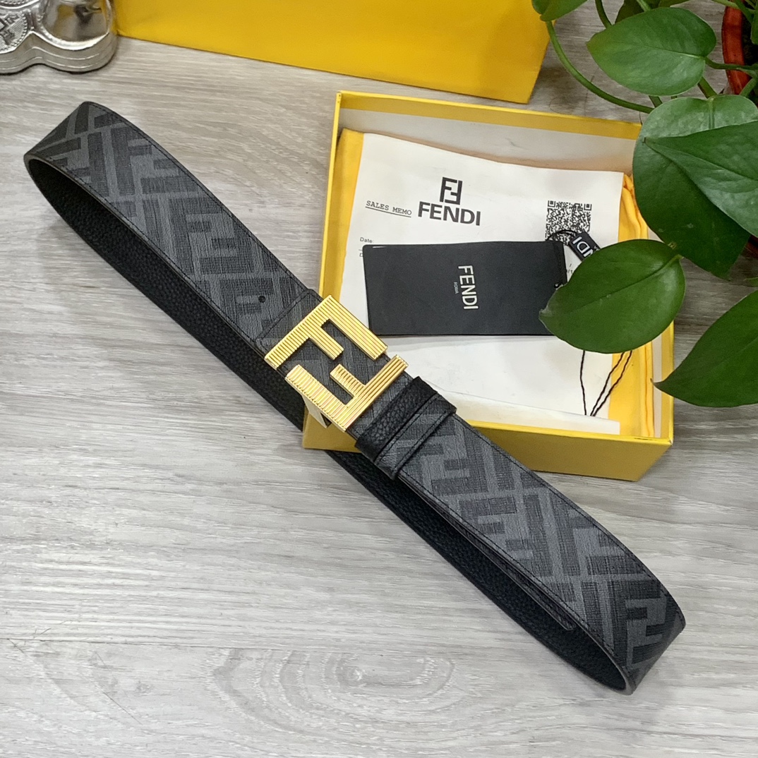 FENDI芬迪专柜同款双环正反用腰带