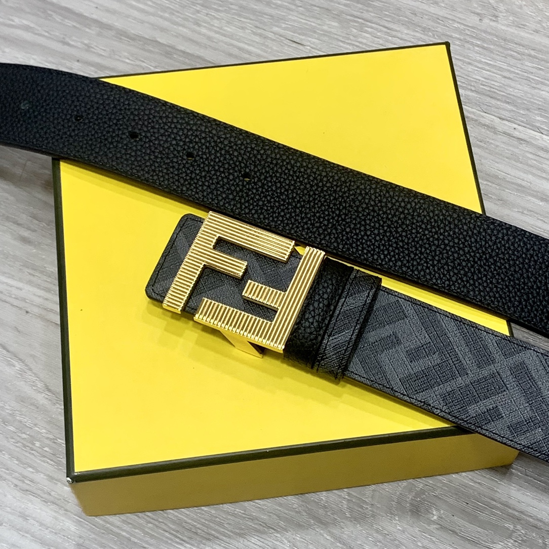 FENDI芬迪专柜同款双环正反用腰带