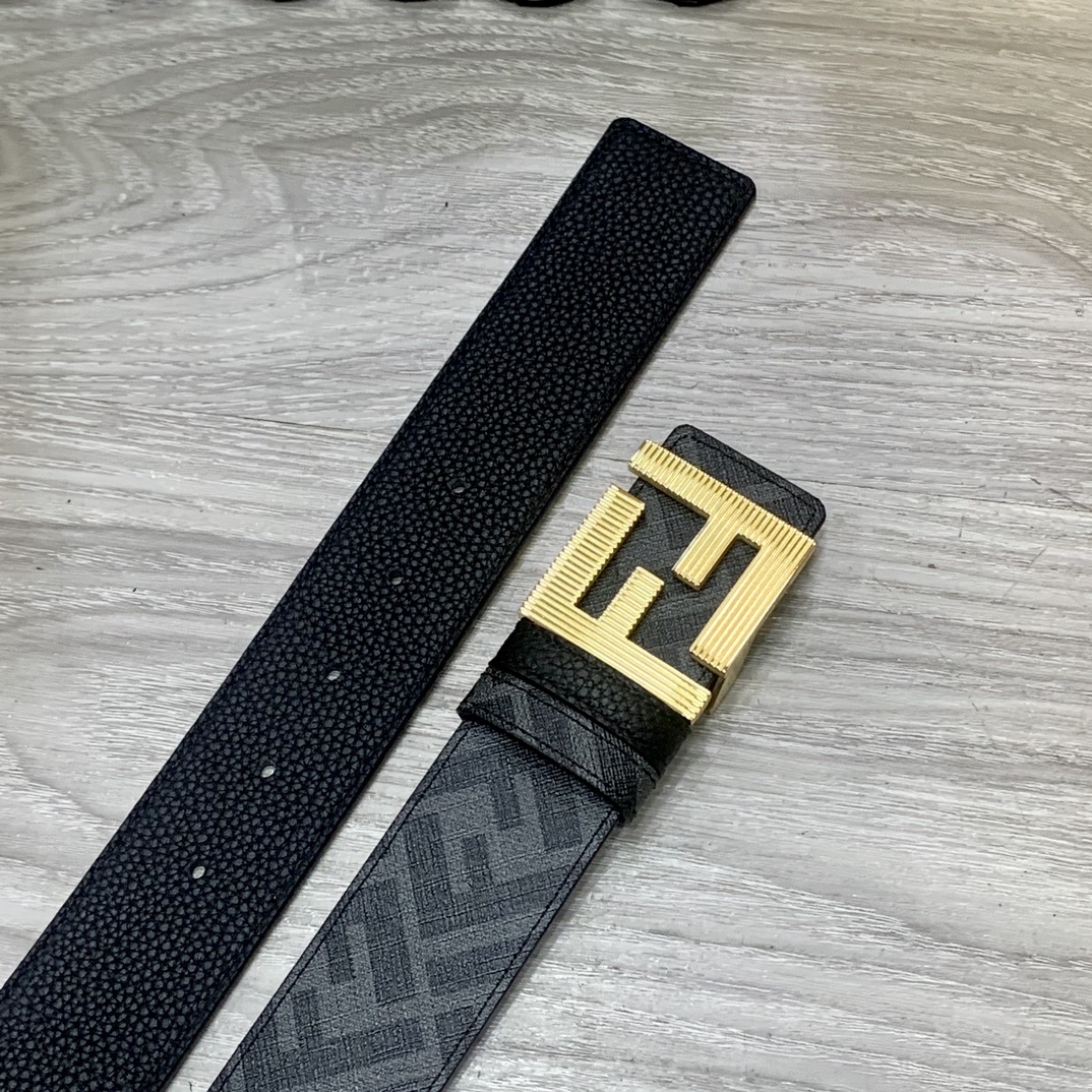 FENDI芬迪专柜同款双环正反用腰带