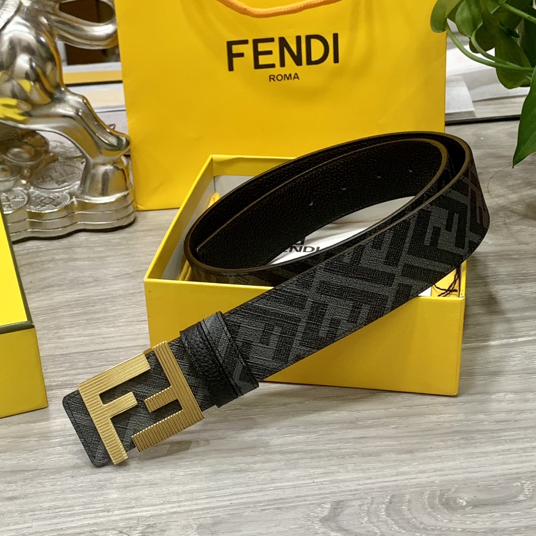 FENDI芬迪专柜同款双环正反用腰带