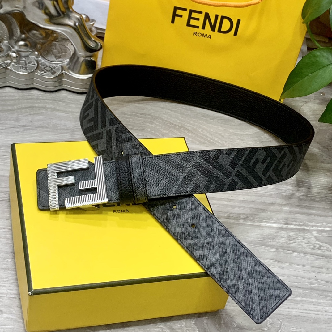 FENDI芬迪专柜同款双环正反用腰带