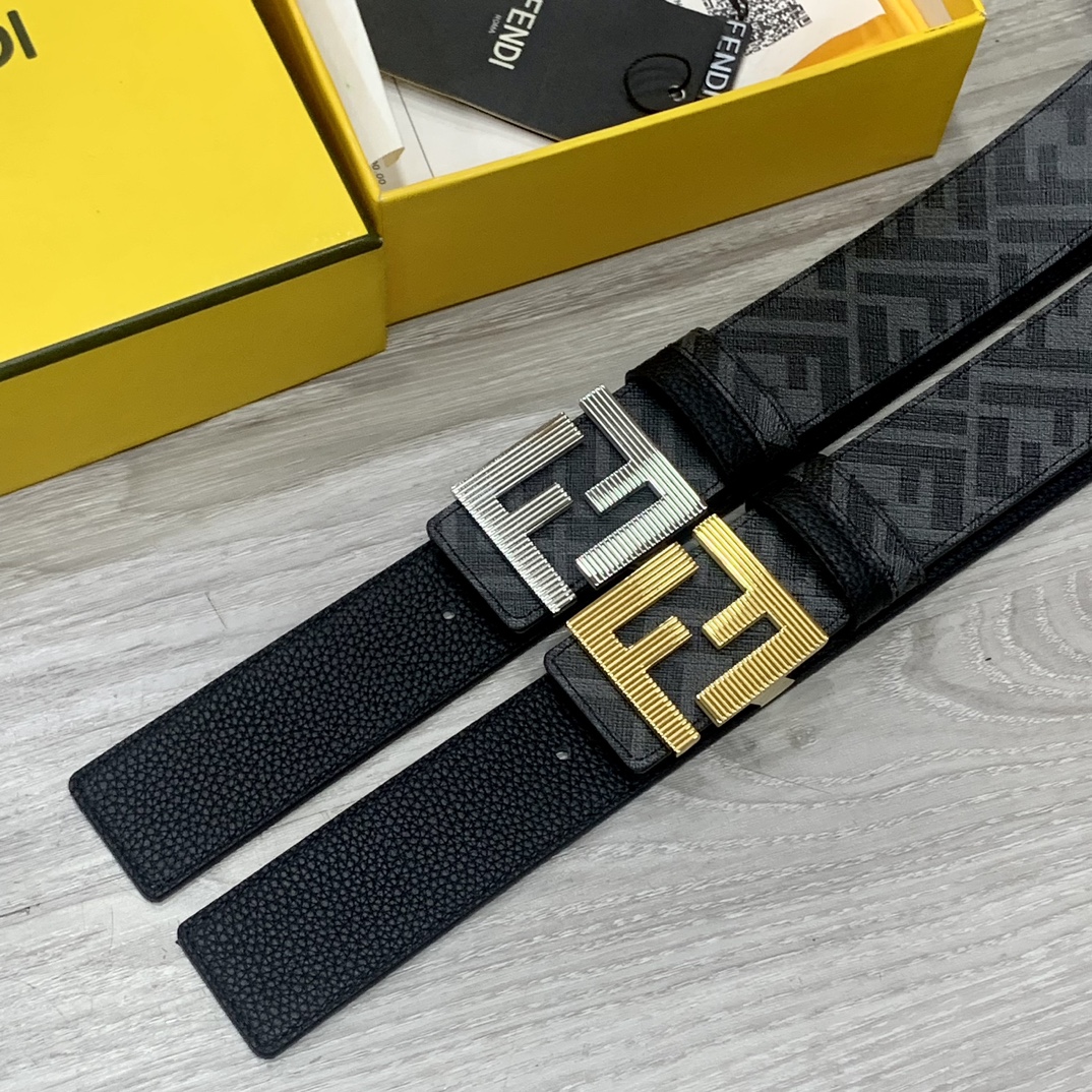 FENDI芬迪专柜同款双环正反用腰带
