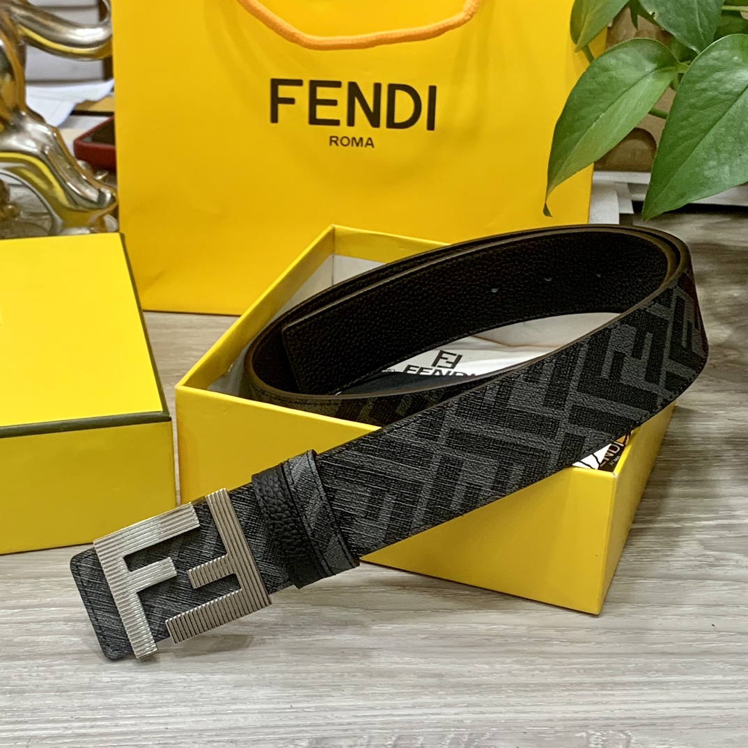 FENDI芬迪专柜同款双环正反用腰带