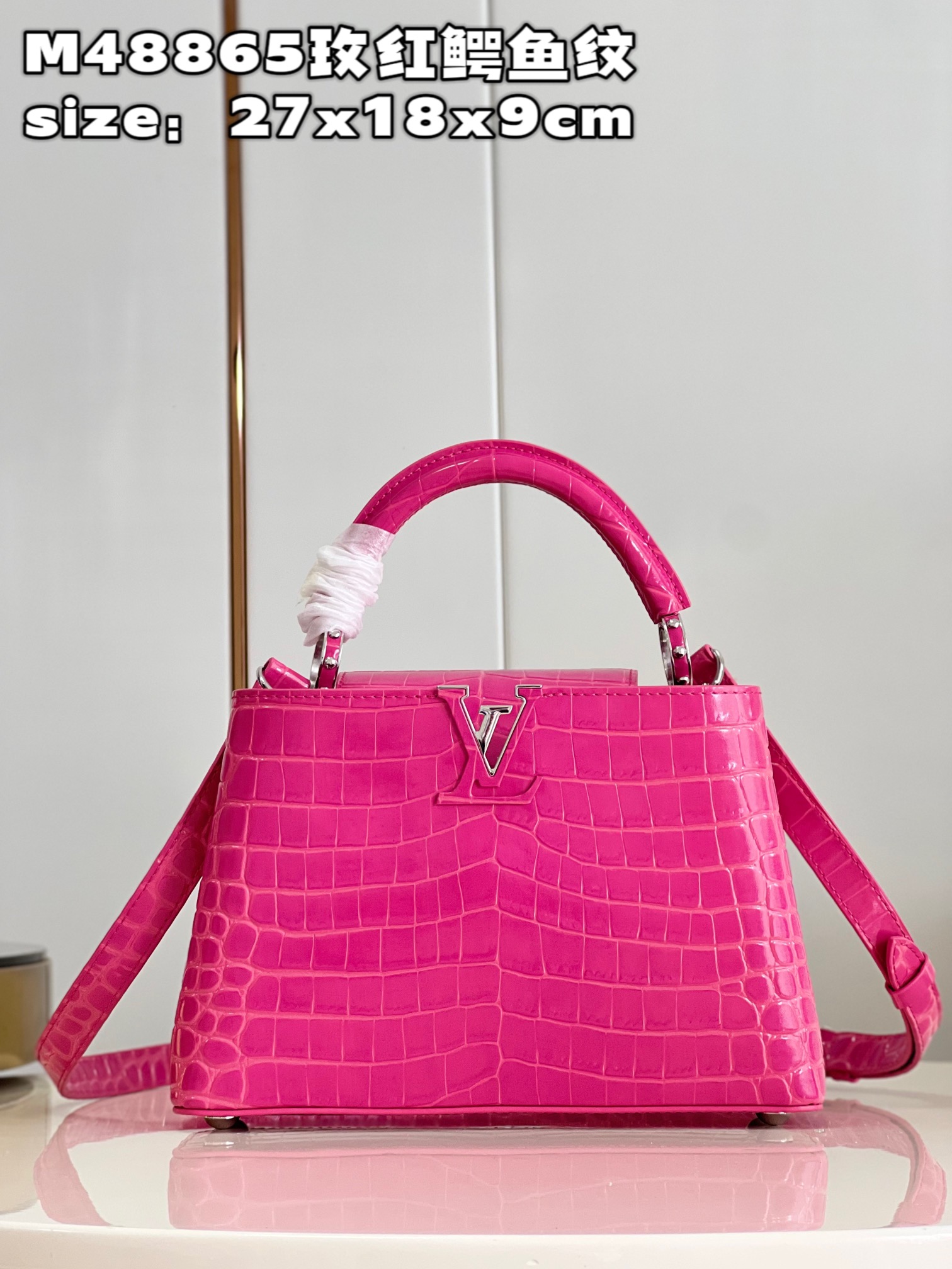 Louis Vuitton LV Capucines Bags Handbags Red Crocodile Leather Goat Skin Sheepskin M48865