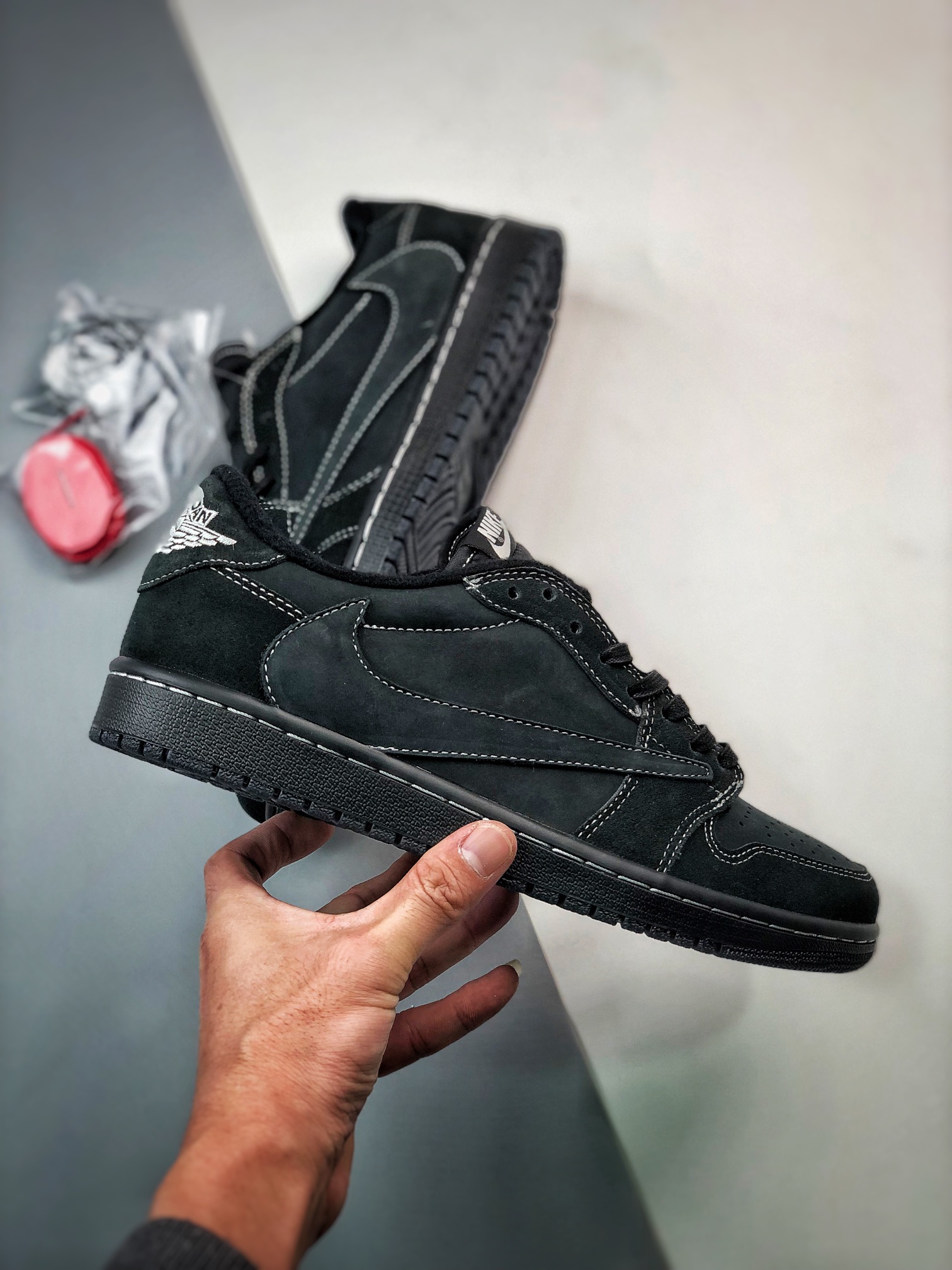 280 Travis Scott x Air Jordan 1 Low OG 联名低帮倒钩4.0黑武士 DM7866-001