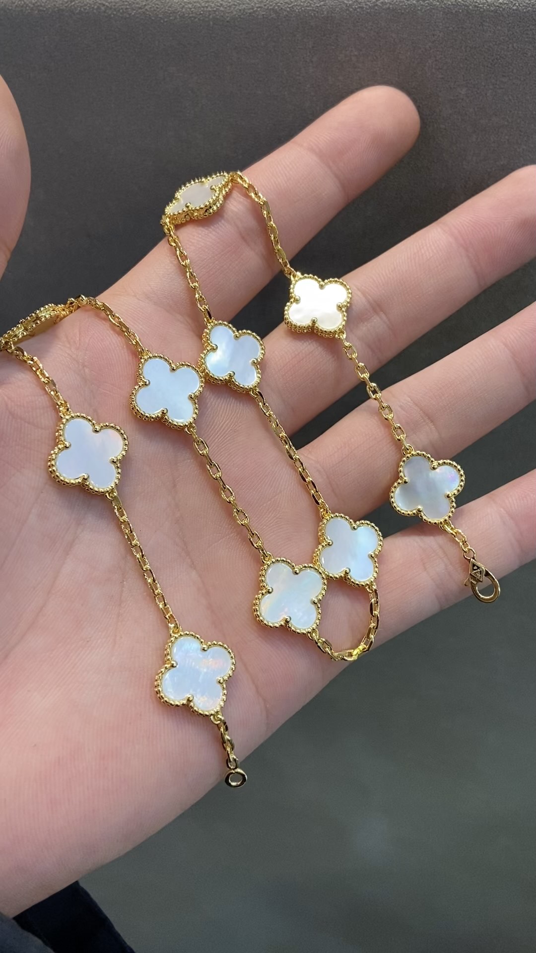 Van Cleef & Arpels vca金白十花项链 对版cnc扣