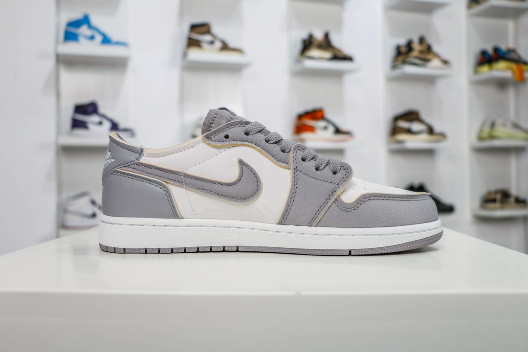 200 原装Air Jordan 1 Low OG EX 解构白灰DN1635-002