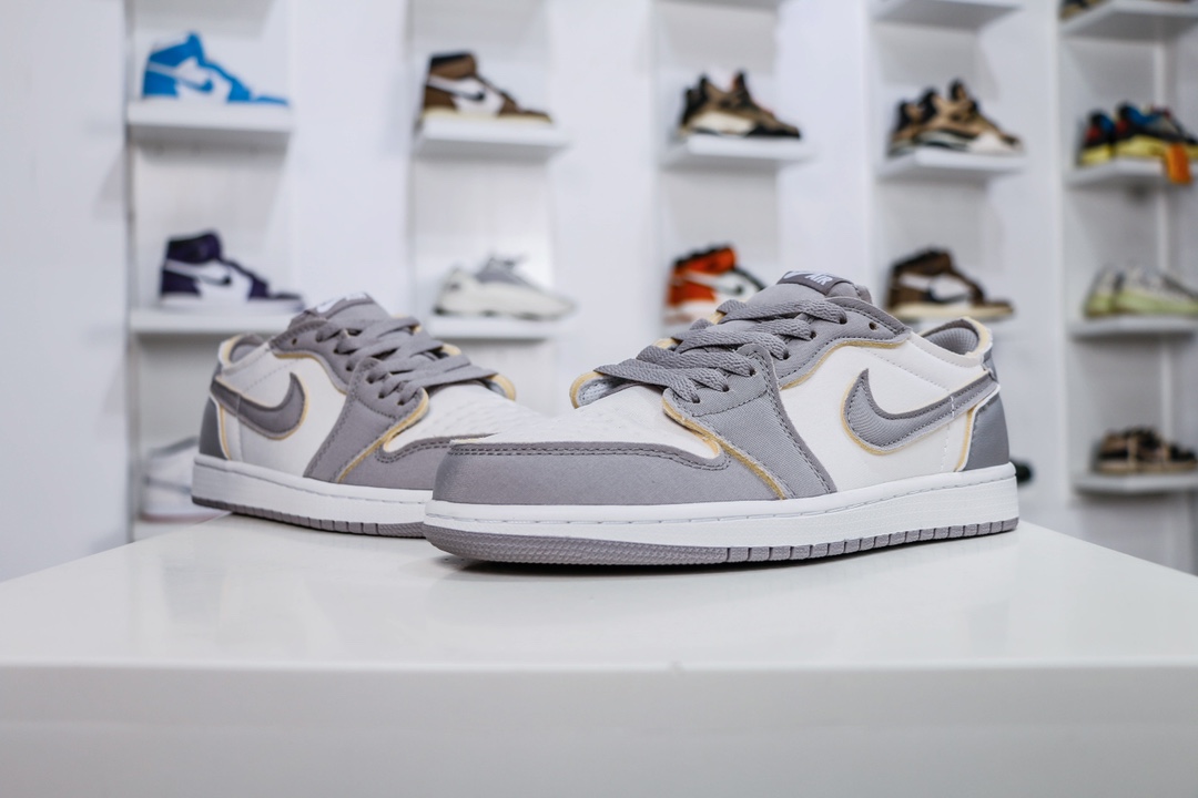200 原装Air Jordan 1 Low OG EX 解构白灰DN1635-002