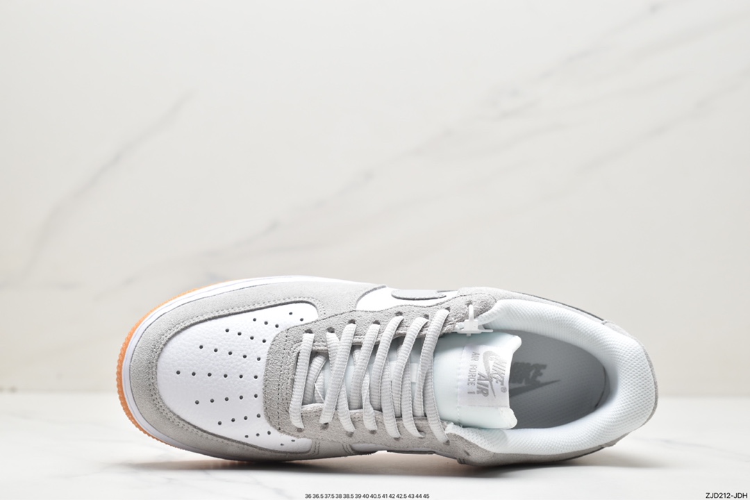 240  Nike Air Force 1 Low ’07 灰白生胶复古麂皮 AH0286-101