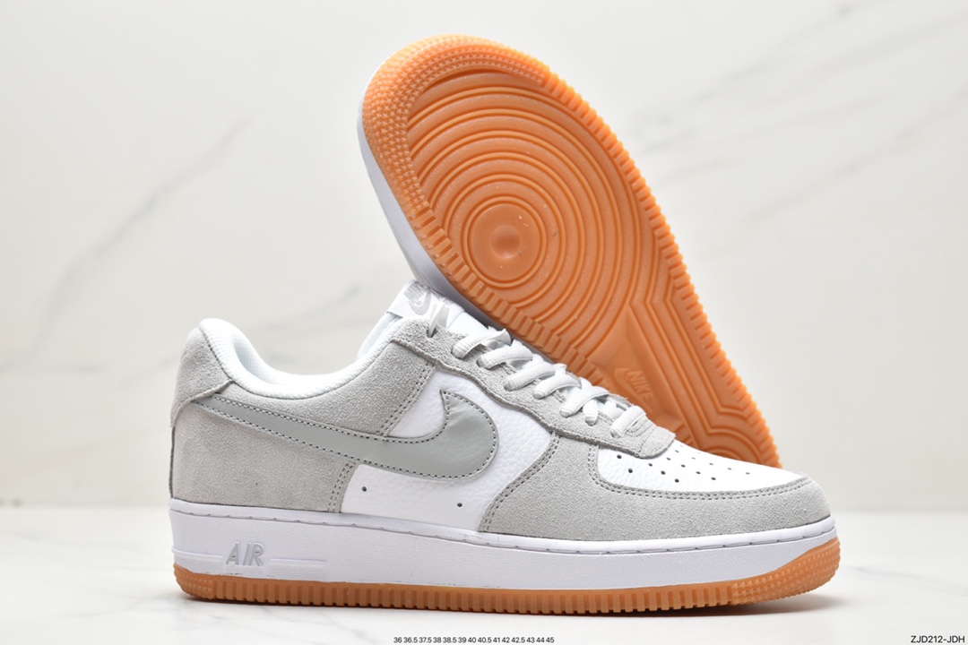 240  Nike Air Force 1 Low ’07 灰白生胶复古麂皮 AH0286-101