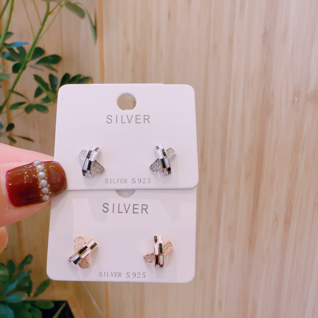 Massivsilber Ohrringe Koreanischer Stil Bankett Silber