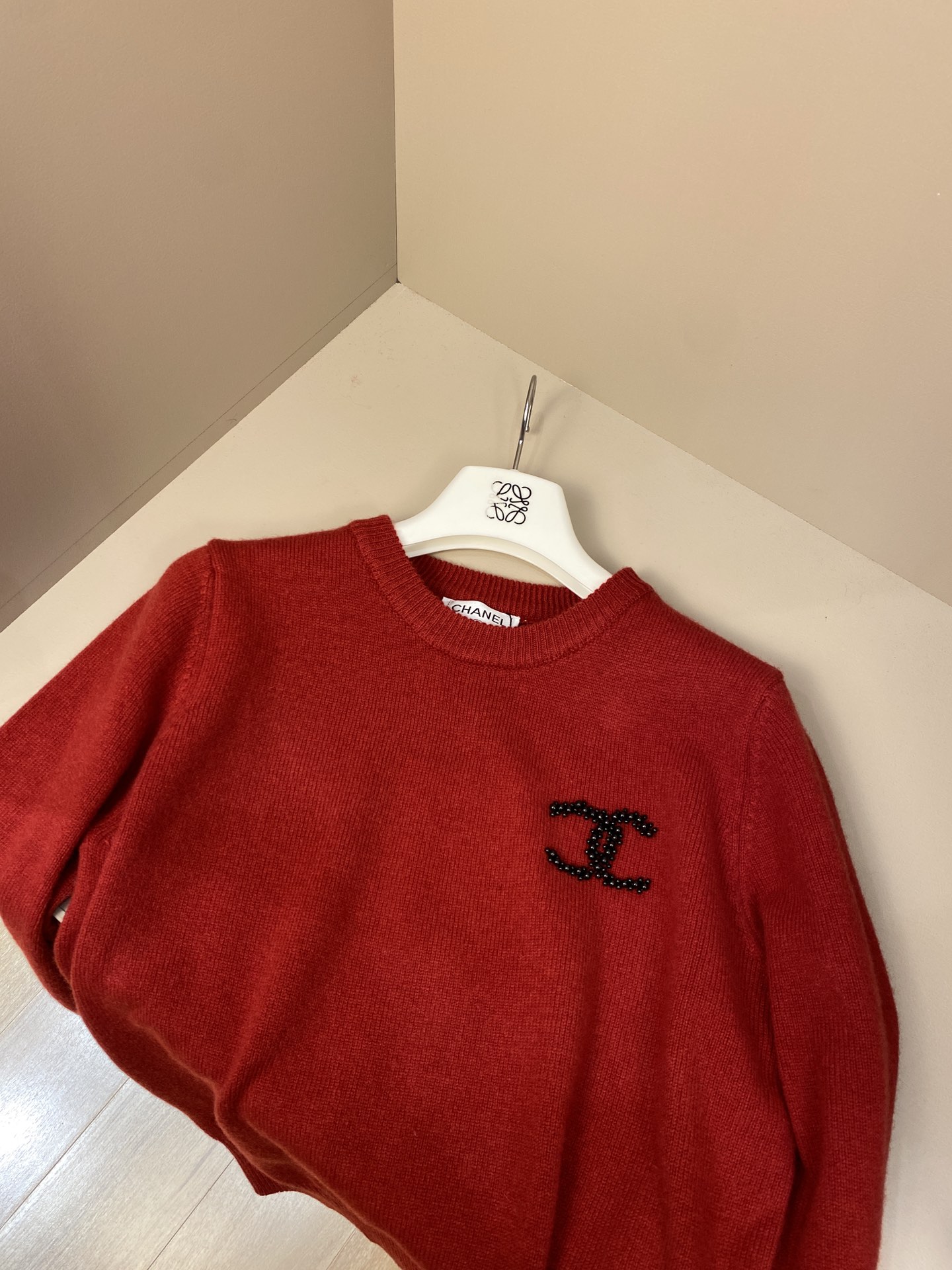 2023Chanel 📮新年红 字母羊毛🦙圆领针织毛衣