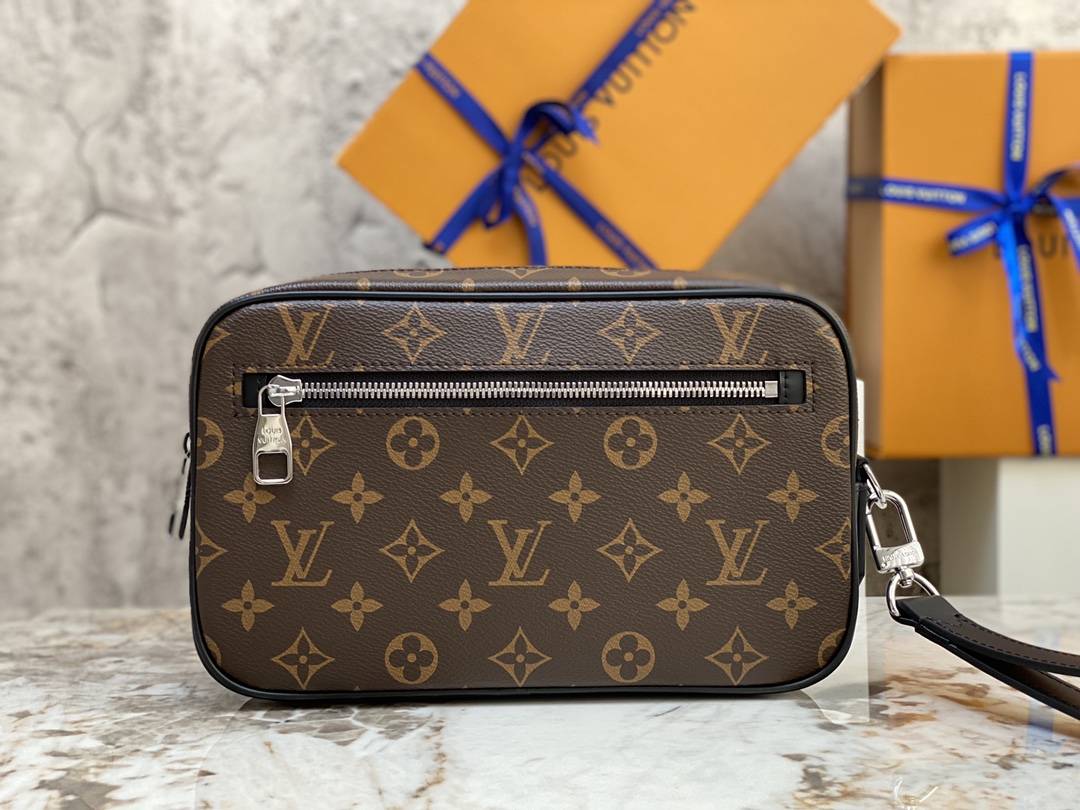 Top original factory N41664 black grid N41663 coffee grid M42838 black flower KASAI clutch bag The spacious zipper opening, abundant int
