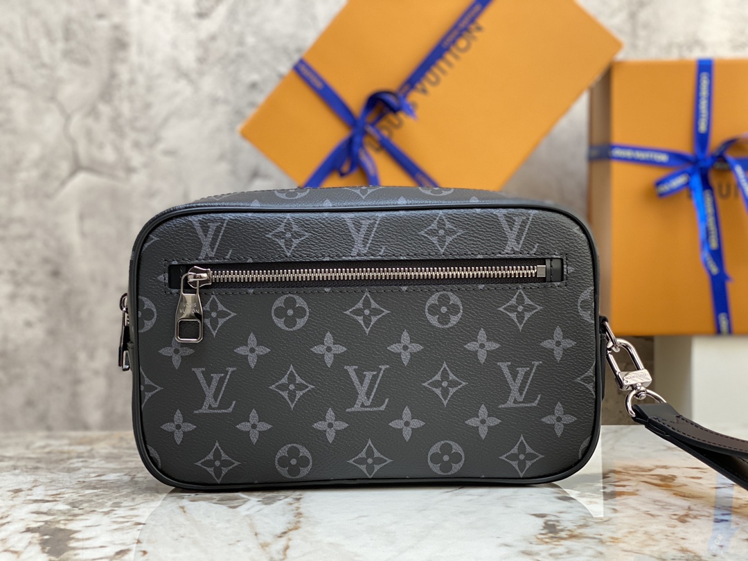 Top original factory N41664 black grid N41663 coffee grid M42838 black flower KASAI clutch bag The spacious zipper opening, abundant int