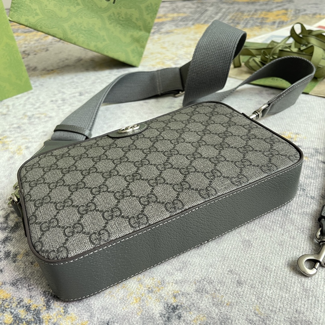 [發]390。  GUCCI新款专柜品质，顶级原单货，实物实拍！款号699439灰胶🎈🎈🎈尺寸：宽23.5X高16X侧宽4.5，🎉🎉🎉出货啦！