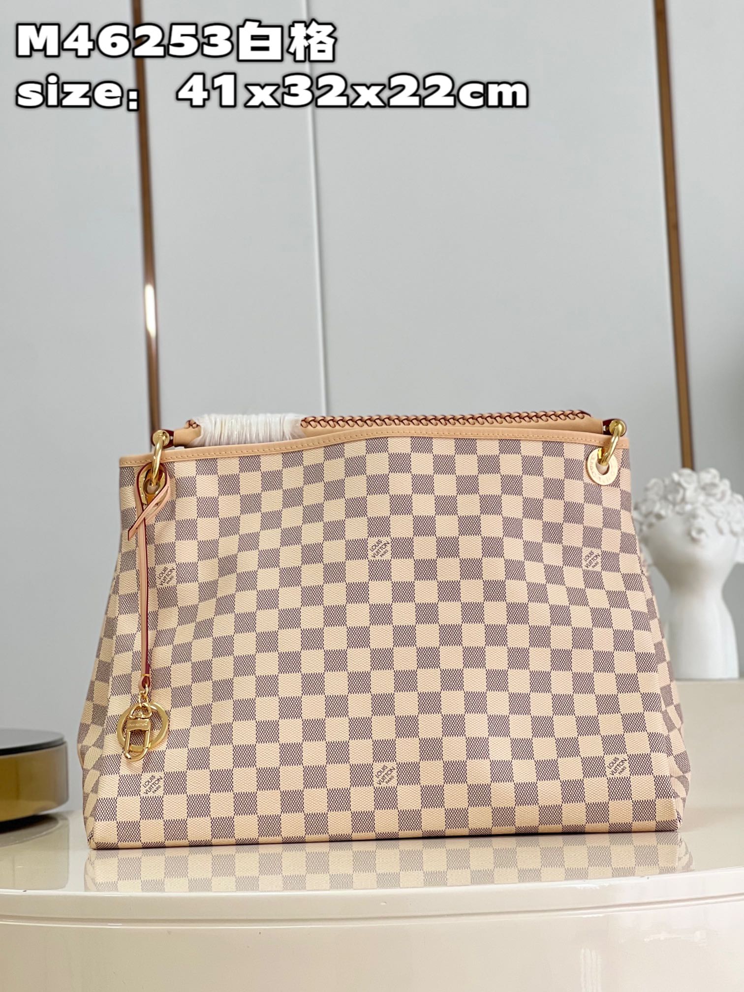 Louis Vuitton LV Artsy Bags Handbags Gold White Yellow Damier Azur Canvas Fashion M46253