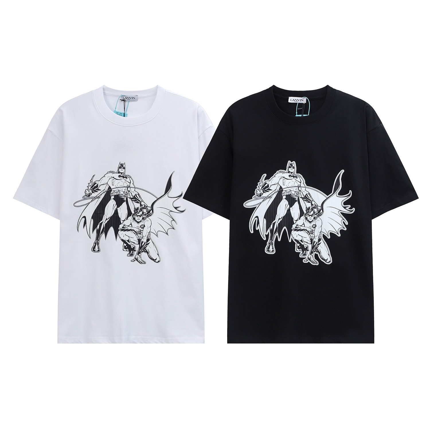 Lanvin Clothing T-Shirt Black White Printing Men Casual