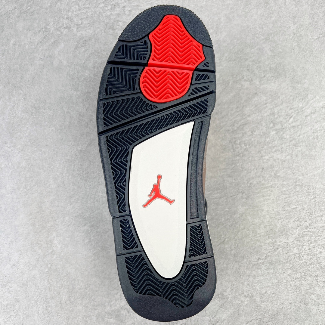 图片[9]-💰460 ＃GX Air Jordan AJ4 Retro 黑棕摩卡 DB0732-200 圈内最强四代 独家外贸特供尺码含 45.5 49.5 50.5 耗时半年巨作 全套原纸板楦头开发 原厂特供皮料加持 确保原汁原味 完美呈现四代版型 一比一鞋头弧度高度鞋身弧度 数据细节工艺流程均保持原鞋一致 原厂TPU网格鞋带扣 正确内里网布 菱角分明不变形无多余毛边 柔软性质感一致于原鞋 市场唯一原厂鞋扣模具 背面可见隐藏注塑口 原厂织唛标 原厂飞人电绣工艺 尾指中部跳三针 独家绑鞋带手法 印刷中底布 四线拉帮 米色美纹纸贴合固定 进口港宝加持 后跟自然饱满 全鞋荧光划线卡点 追求极致完美 每一双都是工艺品 多重QC质检 超越公司货的品控标准 实实在在的免检产品 尺码：40 40.5 41 42 42.5 43 44 44.5 45 45.5 46 47.5 48.5 49.5 50.5 编码：by5936030-运动鞋