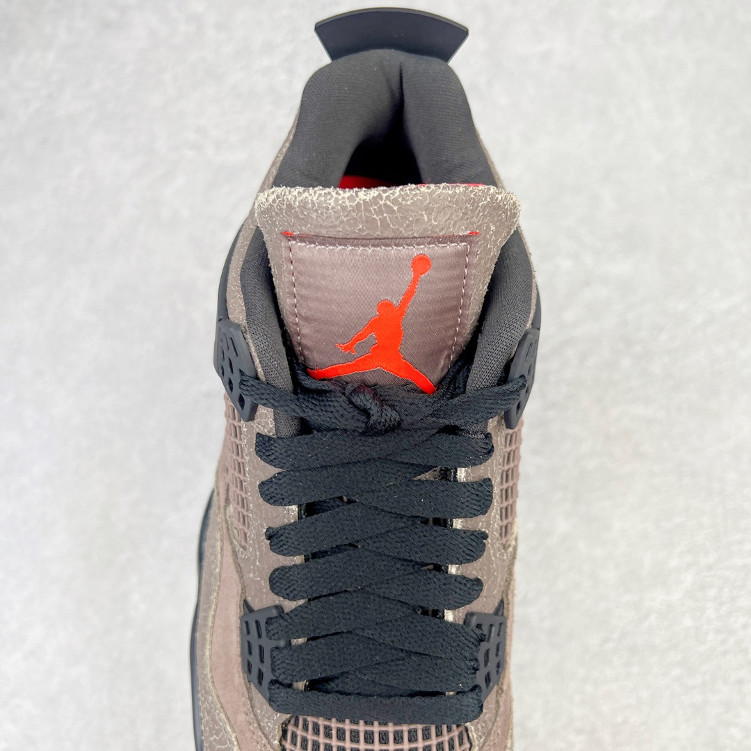 图片[5]-💰460 ＃GX Air Jordan AJ4 Retro 黑棕摩卡 DB0732-200 圈内最强四代 独家外贸特供尺码含 45.5 49.5 50.5 耗时半年巨作 全套原纸板楦头开发 原厂特供皮料加持 确保原汁原味 完美呈现四代版型 一比一鞋头弧度高度鞋身弧度 数据细节工艺流程均保持原鞋一致 原厂TPU网格鞋带扣 正确内里网布 菱角分明不变形无多余毛边 柔软性质感一致于原鞋 市场唯一原厂鞋扣模具 背面可见隐藏注塑口 原厂织唛标 原厂飞人电绣工艺 尾指中部跳三针 独家绑鞋带手法 印刷中底布 四线拉帮 米色美纹纸贴合固定 进口港宝加持 后跟自然饱满 全鞋荧光划线卡点 追求极致完美 每一双都是工艺品 多重QC质检 超越公司货的品控标准 实实在在的免检产品 尺码：40 40.5 41 42 42.5 43 44 44.5 45 45.5 46 47.5 48.5 49.5 50.5 编码：by5936030-运动鞋