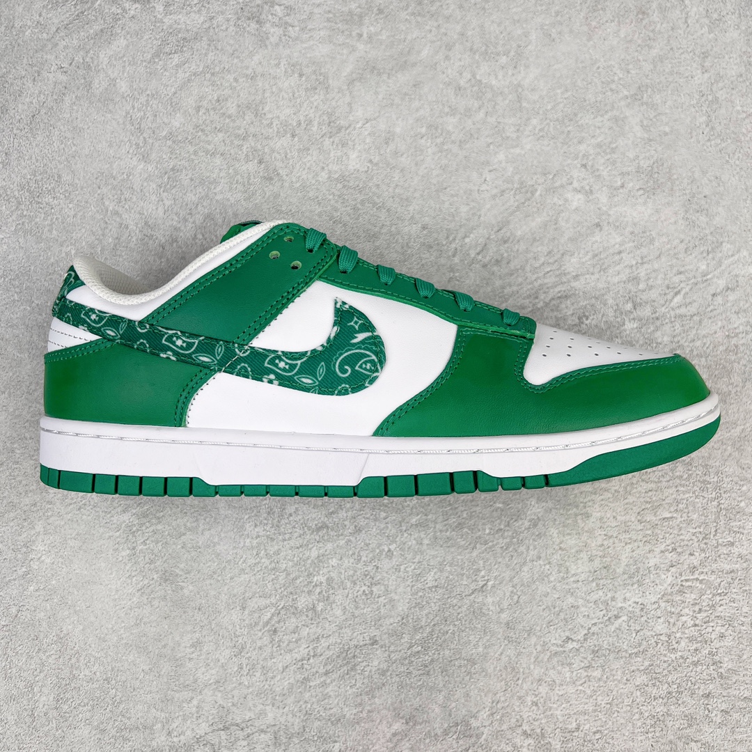 零售💰180 ＃G版福利特价‼NK Dunk Low  \”Green Paisley\” 绿色佩斯利腰果花 DH4401-102 毫无疑问市场中端王者 口碑大厂出品 品控大底版型不断改良更新 全套原纸板楦头开发 确保原汁原味 完美呈现DUNK版型 一比一鞋头弧度高度鞋身弧度 此版本只针对中端市场 皮料材质有所更替 其他数据细节工艺流程均保持一致 绝不口嗨 细节品控鞋型随意对比 独家私模官方第六代原厂航空铝磨具打磨大底 鞋头坡度极致还原 无解鞋型 原盒原配 圈内天花板工艺 原厂玻璃冲刀 超高清洁度 全鞋零毛边皮料切割 原厂中底布点胶 中底布拉帮走线遵循公司 SIZE：35.5 36 36.5 37.5 38 38.5 39 40 40.5 41 42 42.5 43 44 44.5 45 46 47.5 编码：by1936080-运动鞋