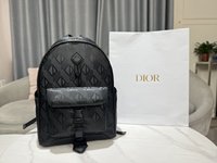 Dior Bags Backpack Black Yellow Men Fabric Nylon Rubber Diamond Casual