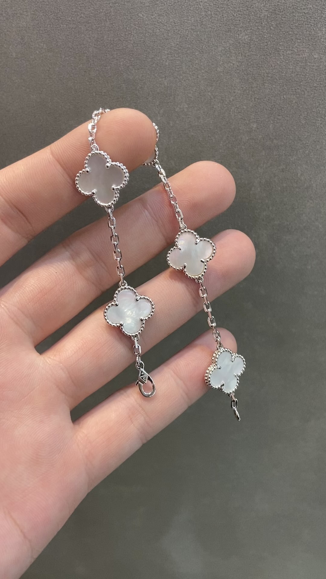 Van Cleef & Arpels vca银白五花手链 对版cnc扣