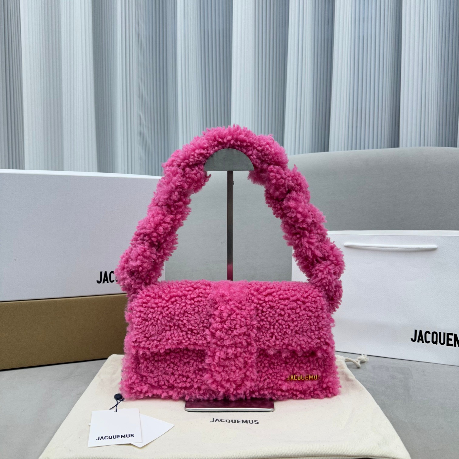Jacquemus Crossbody & Shoulder Bags Quality AAA+ Replica
 Gold Pink Chamois Lambswool Fall/Winter Collection Mini