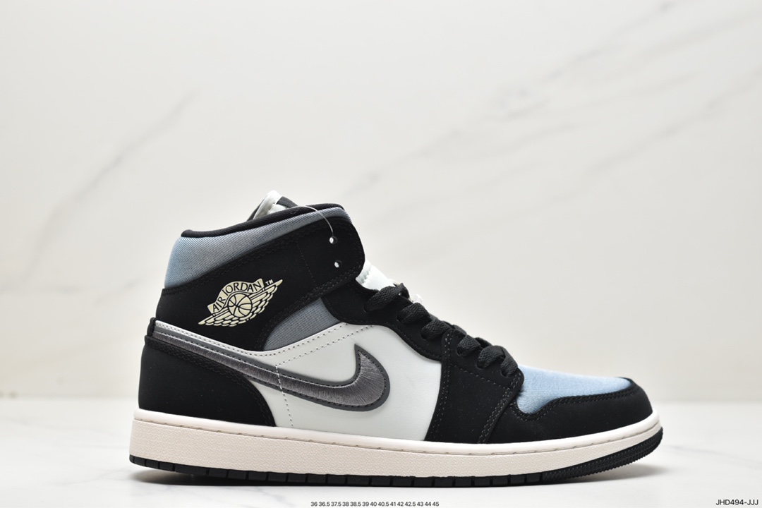 190 Air Jordan 1 Mid ”Obsidian”黑曜石 乔一中邦554724-174