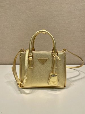 Prada Galleria Bags Handbags Gold Saffiano Leather Mini