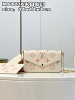 Louis Vuitton LV Pochette FeLicie Crossbody & Shoulder Bags Beige Pink White Empreinte​ Chains M61276