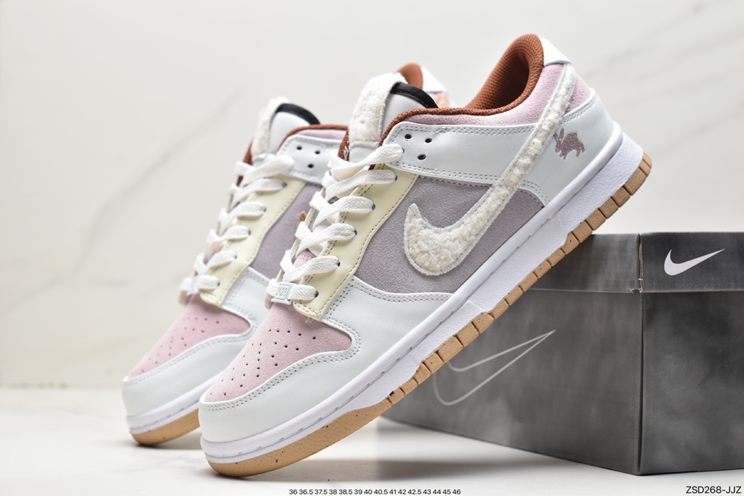 320 Nike SB Dunk Low”Year of the Rabbit”扣篮系列低帮休闲运动滑板板鞋“浅棕米白穗兔”FD4203-211