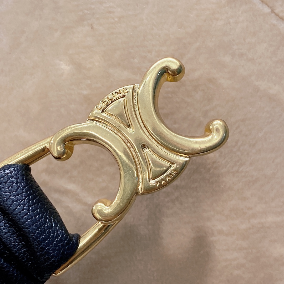 [Celine Belts] Version high. 2.5cmSailin 2025 Calfskin pork intestines sha