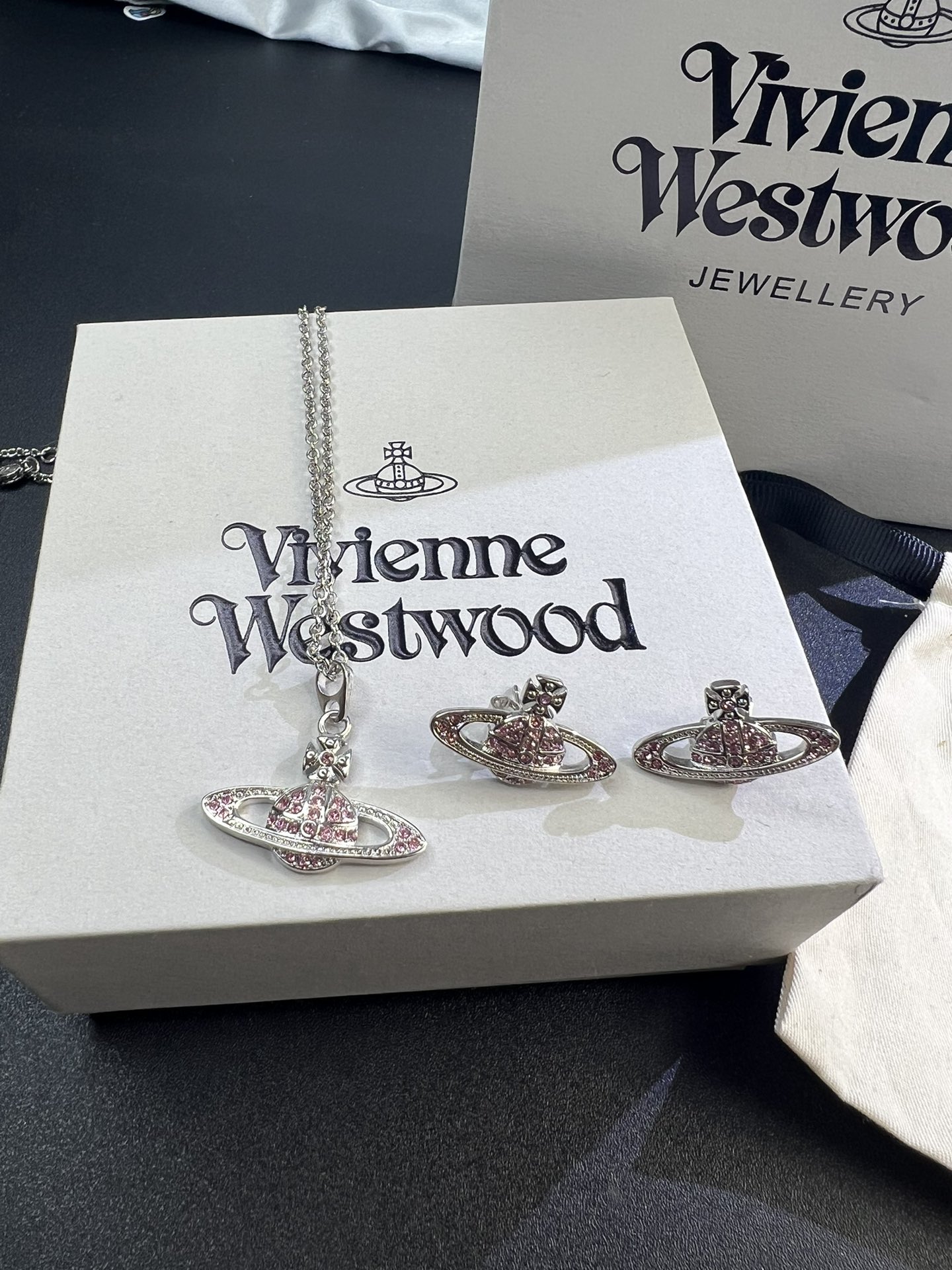 NO:103490,80 necklaces 80 earrings in the Queen Mother of the Citizen Pink Diamond Saturn Necklace Earrings Set Spot, Queen Mother of the Citizen Necklace Earrings in the Citizen, Necklace1986090980项链80耳钉西太后粉钻土星项链耳钉套装现货,西太后项链西太后耳钉,necklace,Jewelry