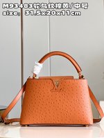 Louis Vuitton LV Capucines Bags Handbags Brown Yellow Calfskin Cowhide M93483