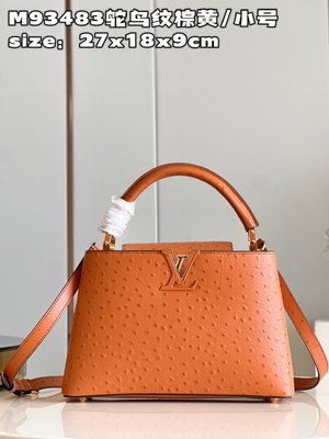 Louis Vuitton LV Capucines Bags Handbags Counter Quality Brown Yellow Calfskin Cowhide M93483