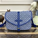 Louis Vuitton LV Saumur Bags Handbags Black Blue Monogram Canvas Cowhide Fashion Mini M95227