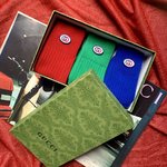 Gucci Sock- Mid Tube Socks Blue Green Red Cotton