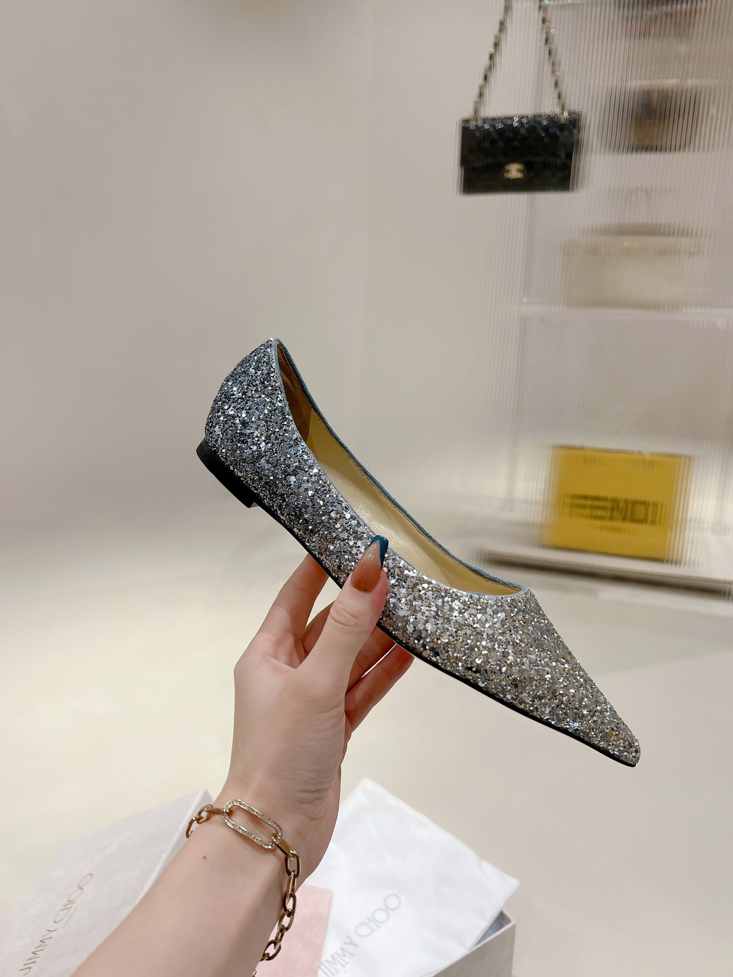 NO:649979,Gradient silver light blue flat bottom., high heels, high heels19860909渐变银浅兰 平底.,高跟鞋,high heels,Women's Shoes