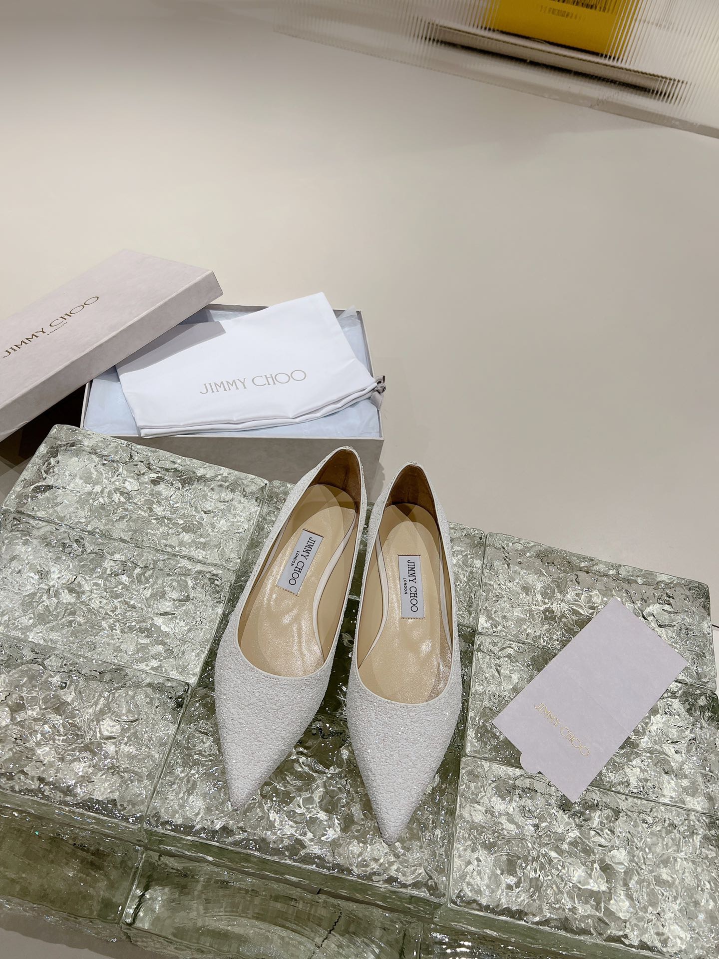 JIMMY CHOO высокаабцасныя туфлі з вострым носам і адкрытай пятой, гарачае стразавае аздабленне + імпартаваная авечая скура, поўназерністая крыштальная авечая скура 1.0/6.5/8.5cm
