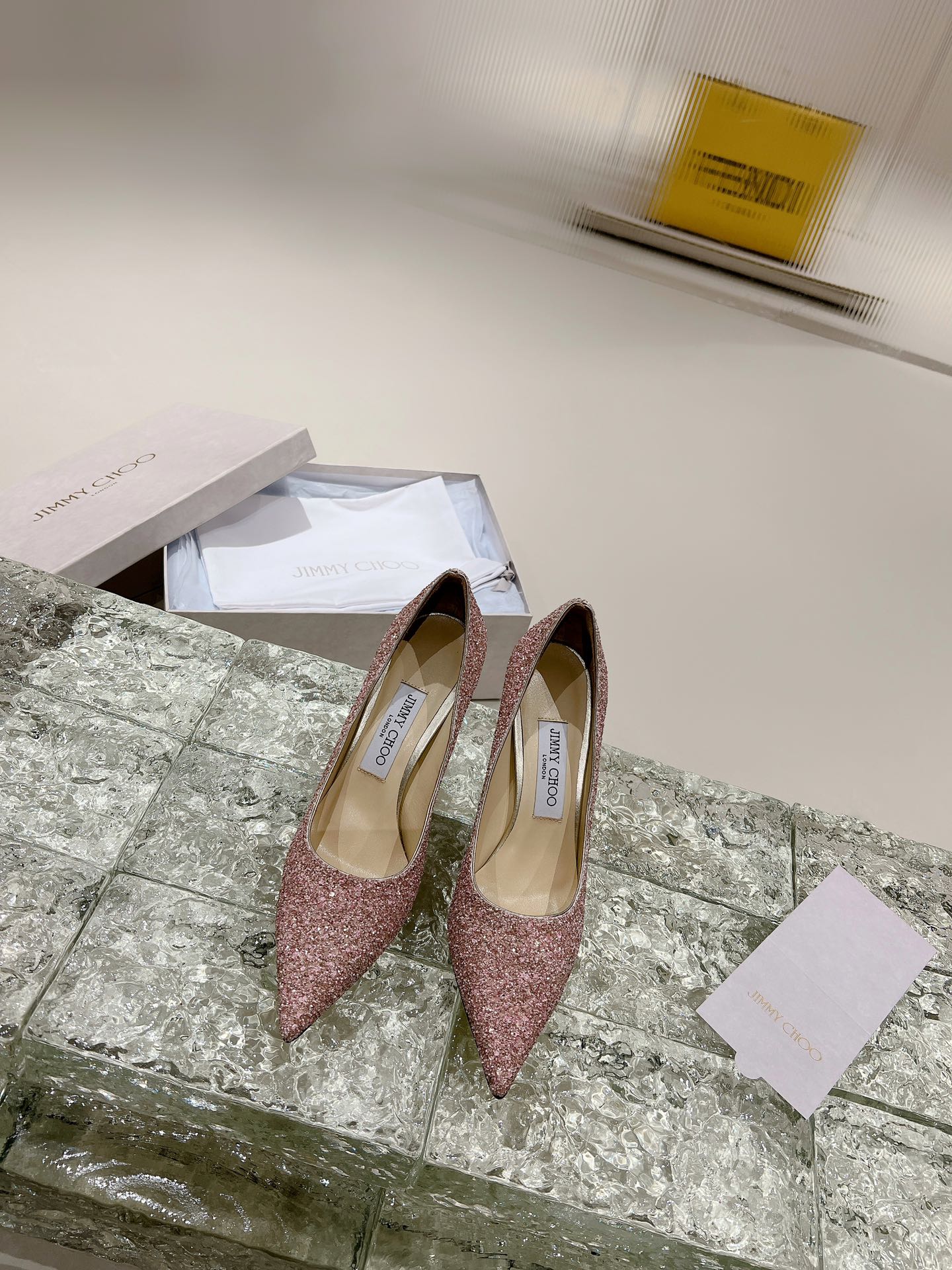 JIMMY CHOO ハイヒール ポインテッドトゥパンプス 高温ホットフィックスラインストーン+輸入シープスキン フルグレインクリスタルシープレザー 1.0/6.5/8.5cm