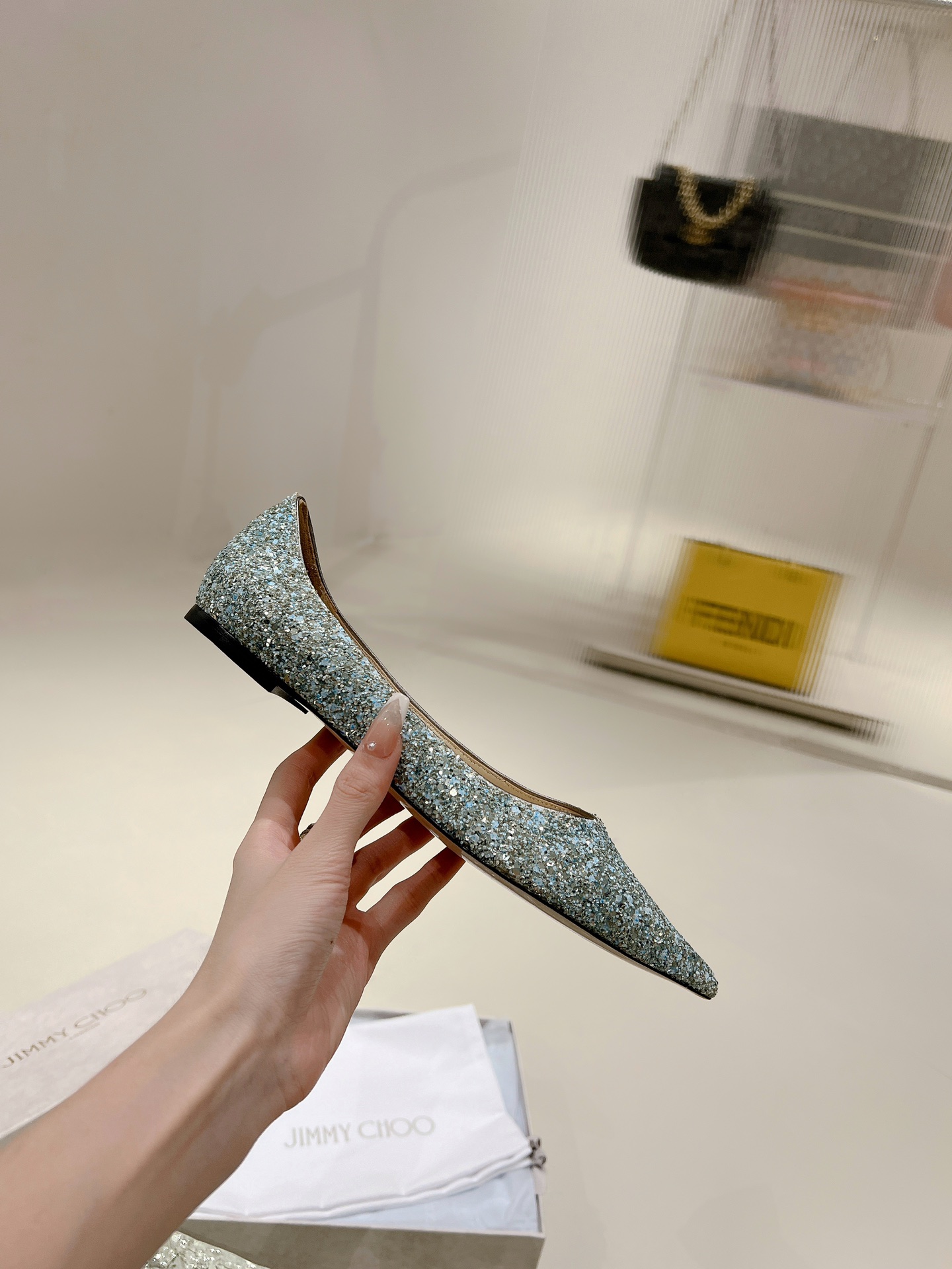 JIMMY CHOO ハイヒール ポインテッドトゥパンプス 高温ホットフィックスラインストーン+輸入シープスキン フルグレインクリスタルシープレザー 1.0/6.5/8.5cm