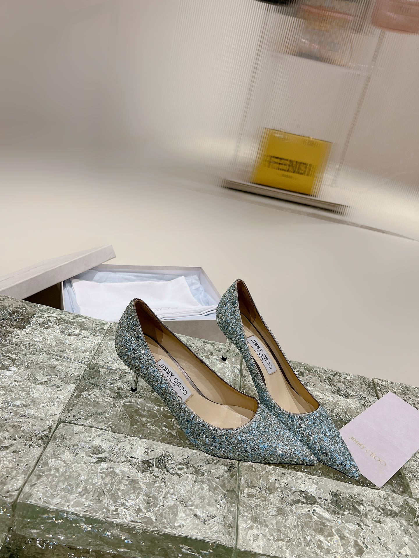 JIMMY CHOO ハイヒール ポインテッドトゥパンプス 高温ホットフィックスラインストーン+輸入シープスキン フルグレインクリスタルシープレザー 1.0/6.5/8.5cm