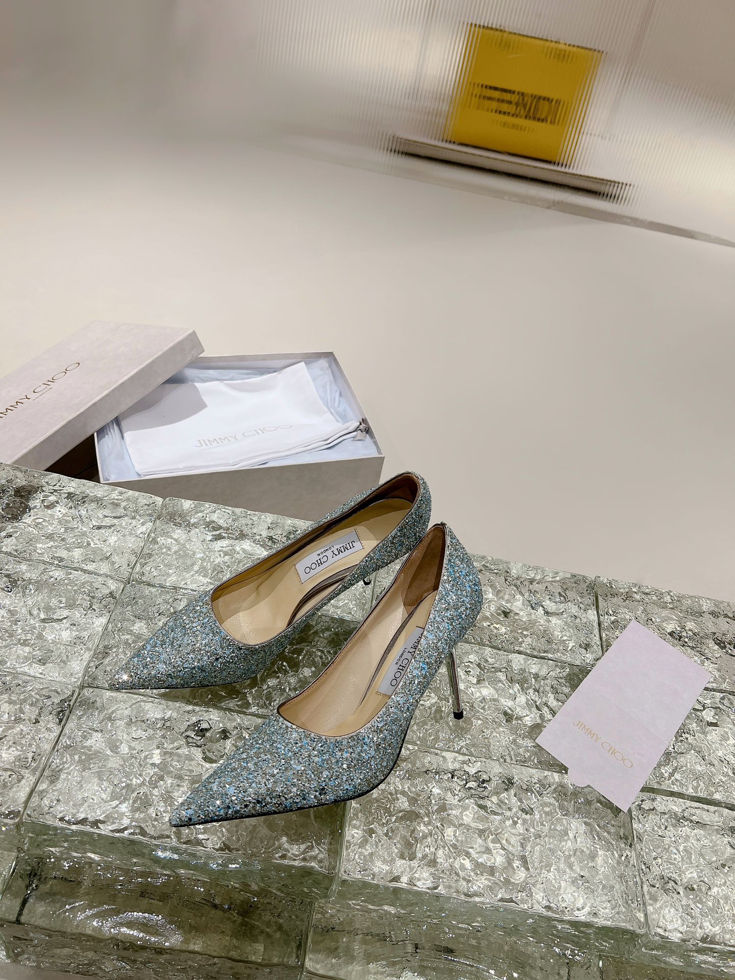JIMMY CHOO ハイヒール ポインテッドトゥパンプス 高温ホットフィックスラインストーン+輸入羊鯨 フルグレインクリスタルシープスキン 1.0/6.5/8.5cm
