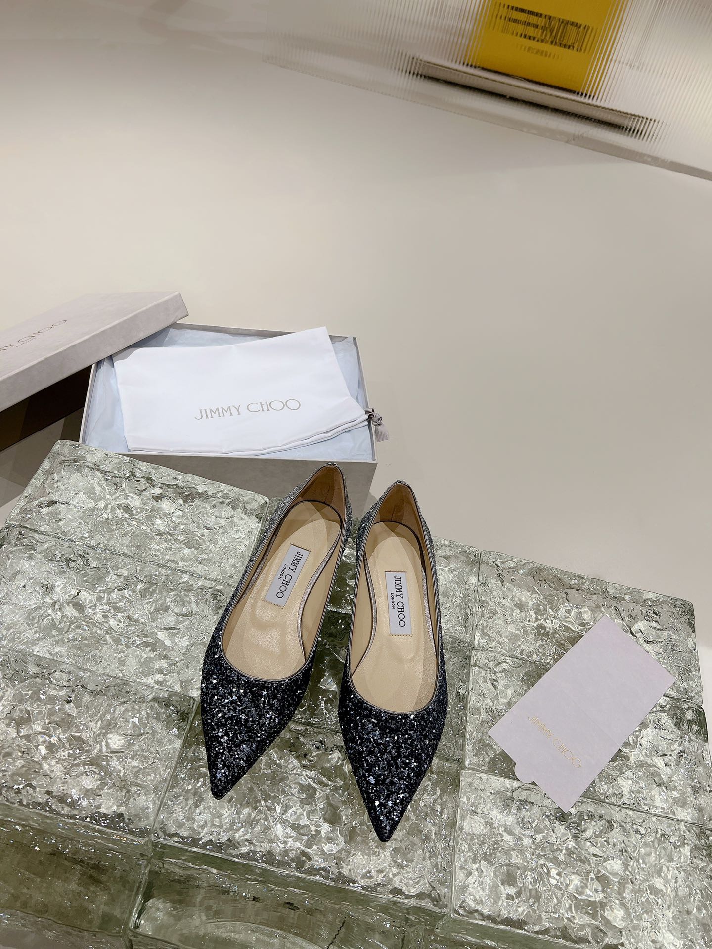 JIMMY CHOO высокая абцас востраносыя туфлі з адкрытым наском гарачая апрацоўка стразамі + імпартаваная авечая скура поўнай зернявай структуры крышталізаваная авечая скура 1.0/6.5/8.5cm