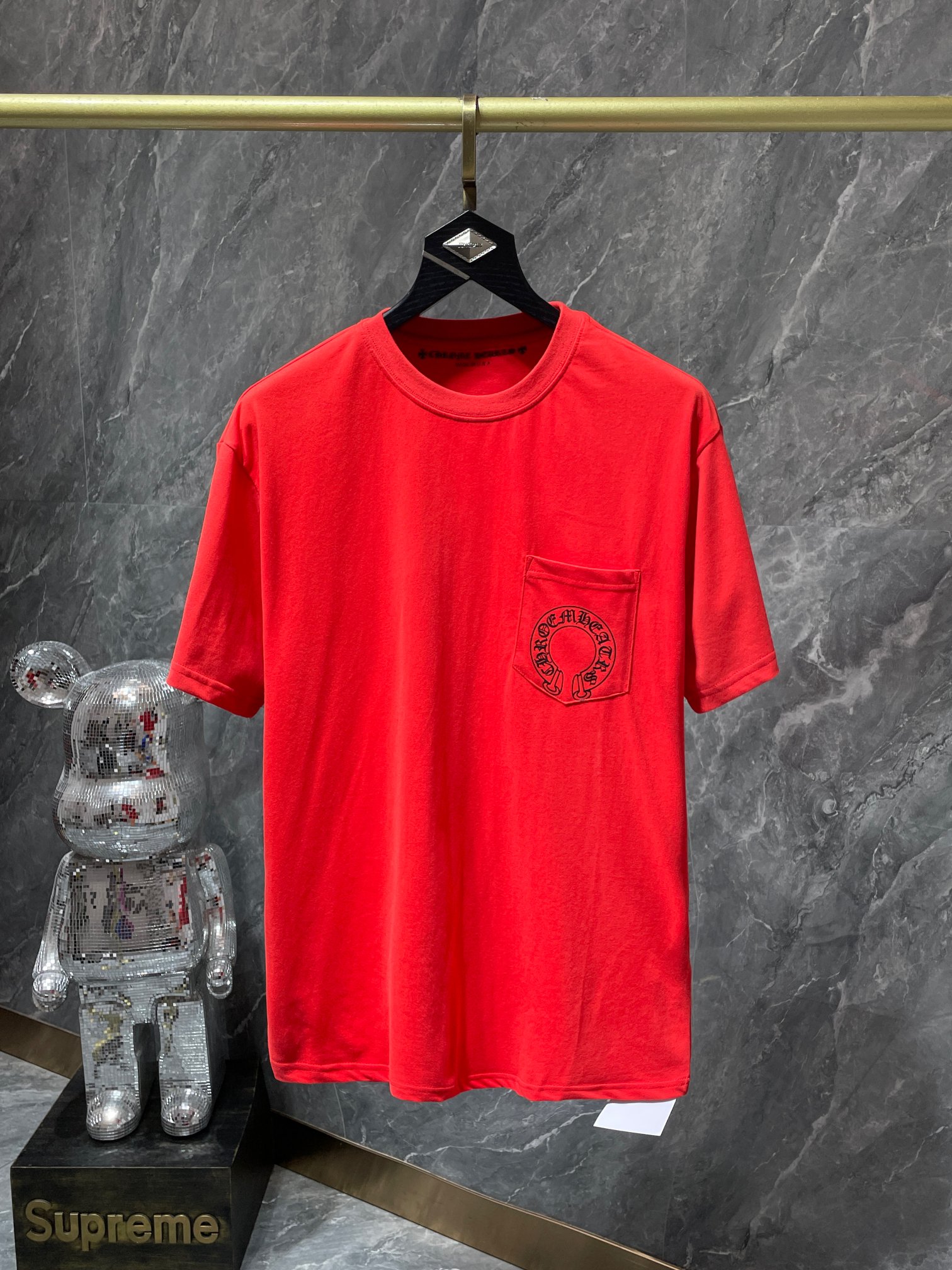 Shop
 Chrome Hearts Clothing T-Shirt Doodle Red Boy Summer Collection Short Sleeve