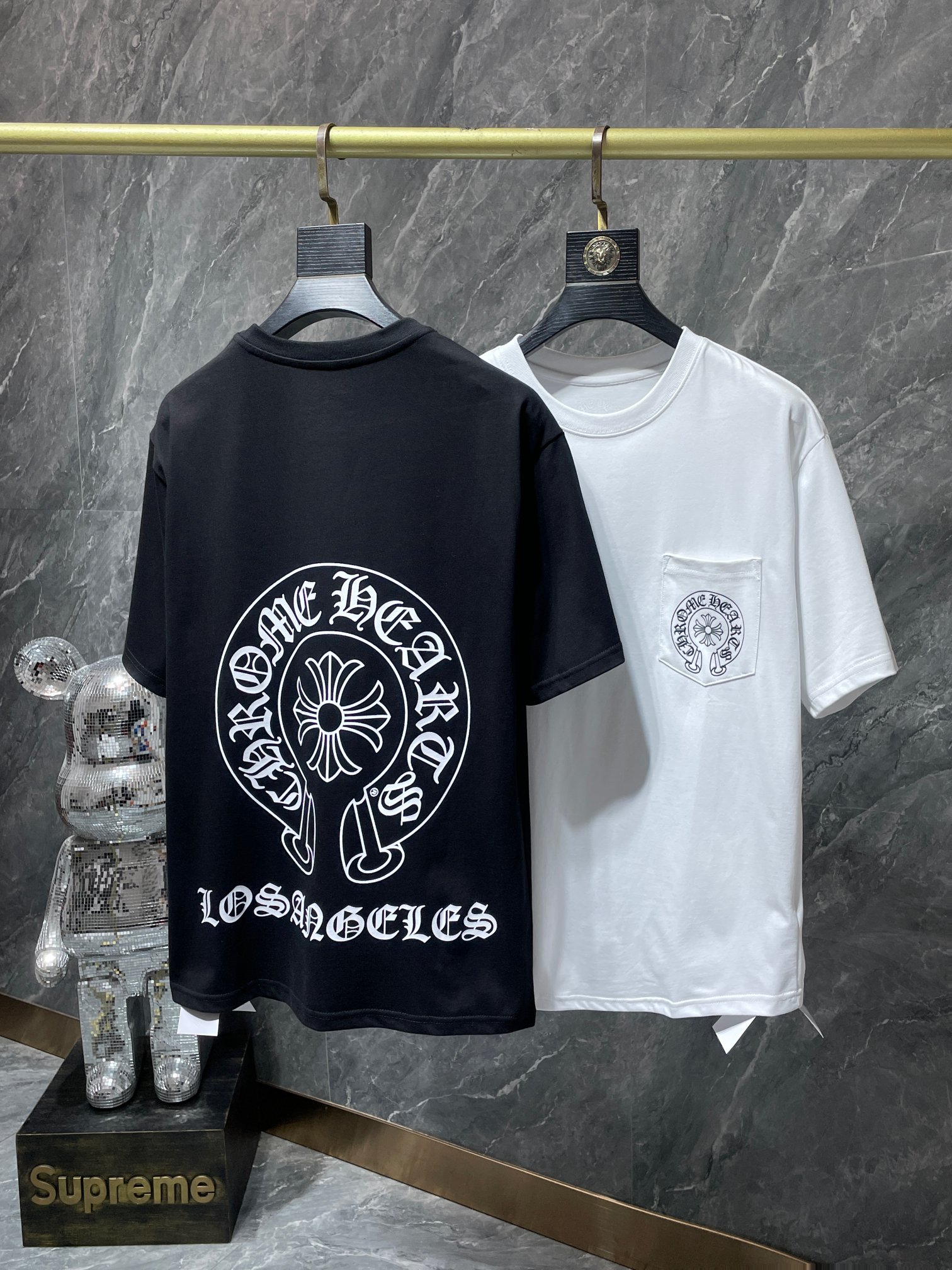 Chrome Hearts Clothing T-Shirt Black White Short Sleeve