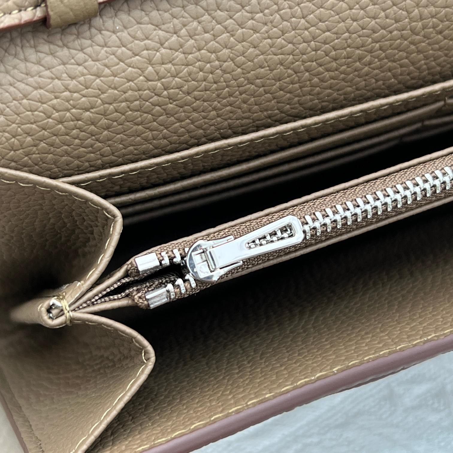 Hermes Constance Wallet Crossbody Bag in Taupe Leather with Silver Hardware 10 a1675001953068 6330