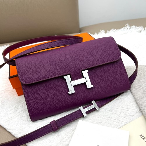 Hermès Constance-Inspired Crossbody Wallet with Silver Hardware - Premium Leather 1 Hermès Constance-Inspired Crossbody Wallet with Silver Hardware - Premium Leather