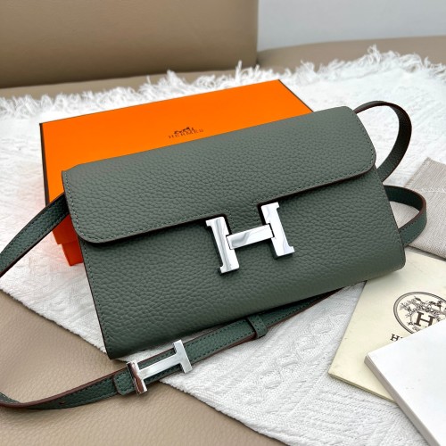Hermes Constance Crossbody Bag with Silver Hardware, Genuine Leather 1 Hermes Constance Crossbody Bag with Silver Hardware, Genuine Leather