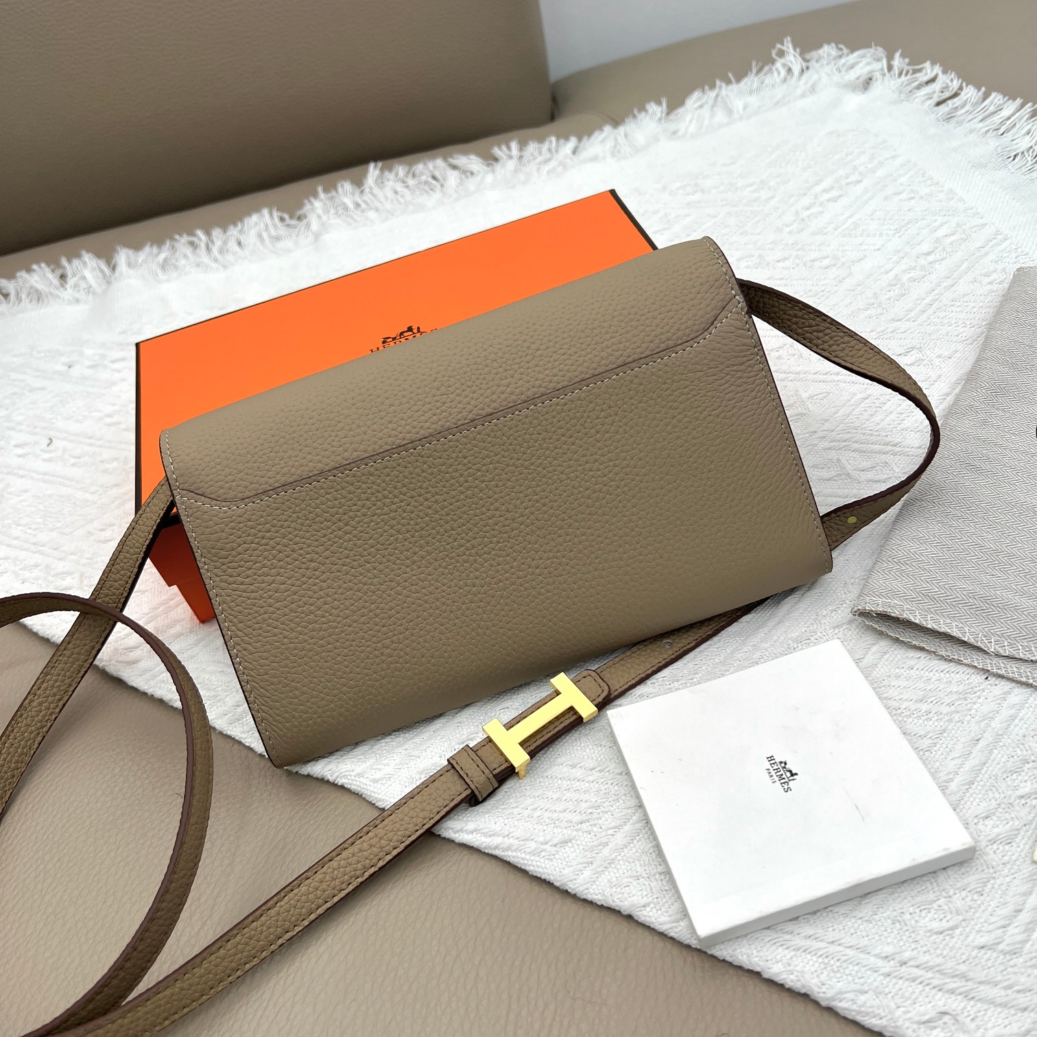 Hermes Constance 原单 荔枝纹金扣 小型ショルダーバッグ